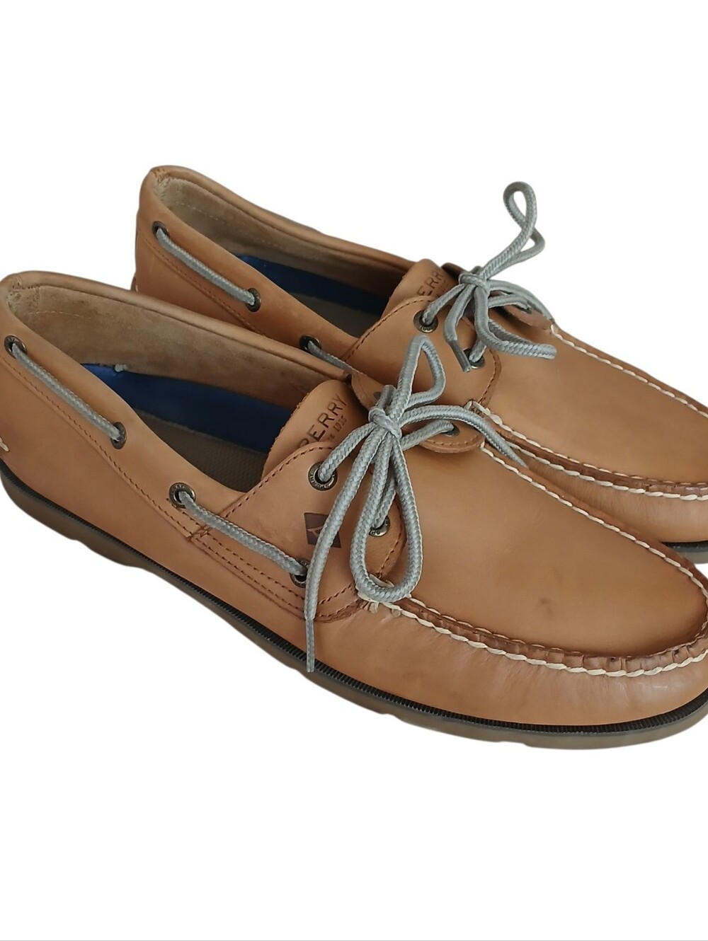 SPERRY Topsider Leeward 2 Eye Boat Shoes Men's 12m Sahara Tan Preppy Coastal
